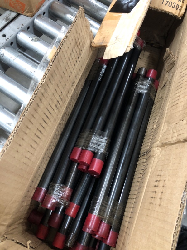 Photo 1 of 1/2 in. x 14 in. Black Industrial Steel Grey Plumbing Pipe (6-Pack)