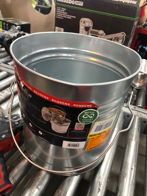 Photo 1 of ***SEE NOTES***Behrens 6106K Galvanized Steel Locking Lid Trash Can, 6-Gallon 6-Gallon Locking Lid