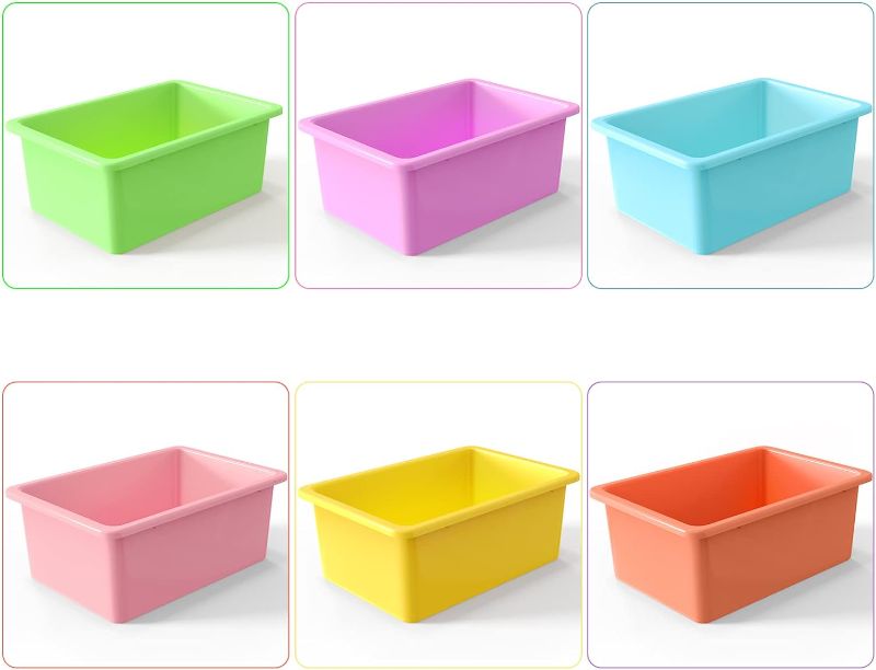 Photo 1 of 12 Pieces Plastic Cubby Bins