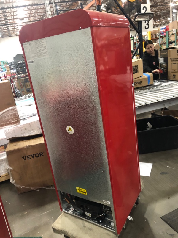 Photo 1 of FRIGIDAIRE EFR756-RED EFR756, 2 Door Apartment Size Retro Refrigerator with Top Freezer, Chrome Handles, 7.5 cu ft, red
