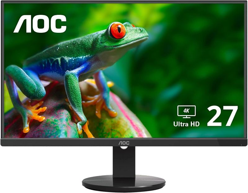 Photo 1 of AOC U2790VQ 27" 4K 3840x2160 UHD Frameless Monitor, IPS, 5ms, 1 Billion+ Colors, 108% sRGB, VESA, Black
