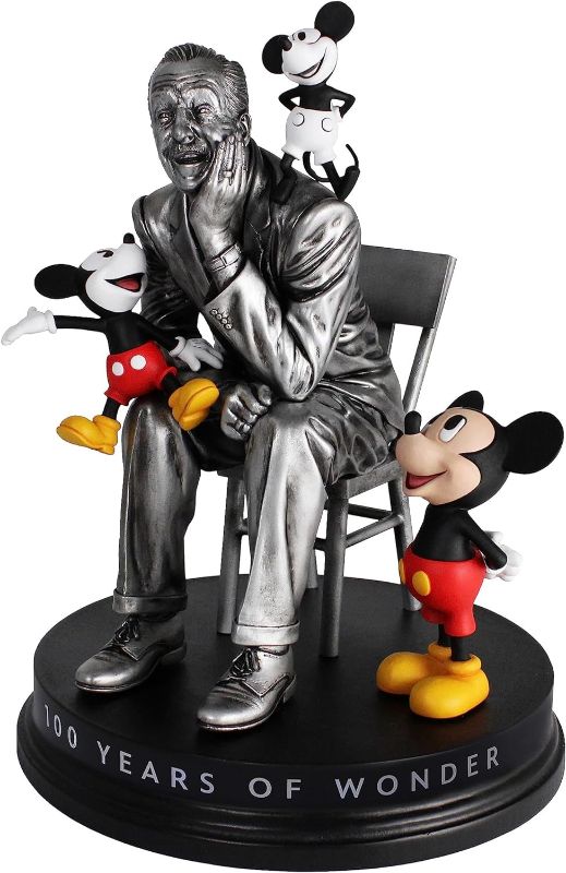 Photo 1 of Enesco Grand Jester Studios Disney 100 Years of Wonder Walt and Mickey Mouse Figurine, 11.22 Inch, Black
