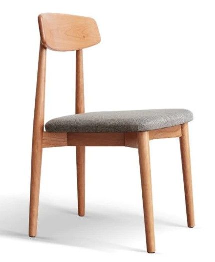 Photo 1 of 2 pcs set- Dining upholstered chair classic ?herry wood-
