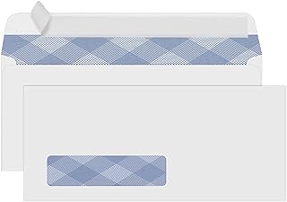 Photo 1 of Amazon Basics #10 Security-Tinted Self-Seal Business Envelopes with Left Window, Peel & Seal Closure - 500-Pack, White Tint Peel & Seal Single Left Window Envelopes