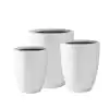 Photo 2 of 22-4-20-4-and-18-1-H-Round-Pure-White-Concrete-Tall-Planters-Set-of-3-Outdoor-Indoor-w-Drainage-Hole-Rubber-Plug