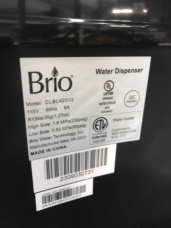 Photo 3 of Brio Bottom Loading Water Cooler Water Dispenser – Essential Series - 3 Temperature Settings - Hot, Cold & Cool Water - UL/Energy Star Approved
