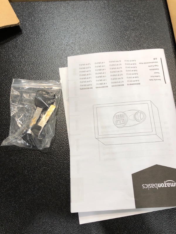 Photo 2 of Amazon Basics Steel Security Safe with Programmable Electronic Keypad - Secure Cash, Jewelry, ID Documents - Black, 1 Cubic Feet, 16.93 x 14.57 x 9.06 Inches 1.0 Cubic Feet Keypad Lock