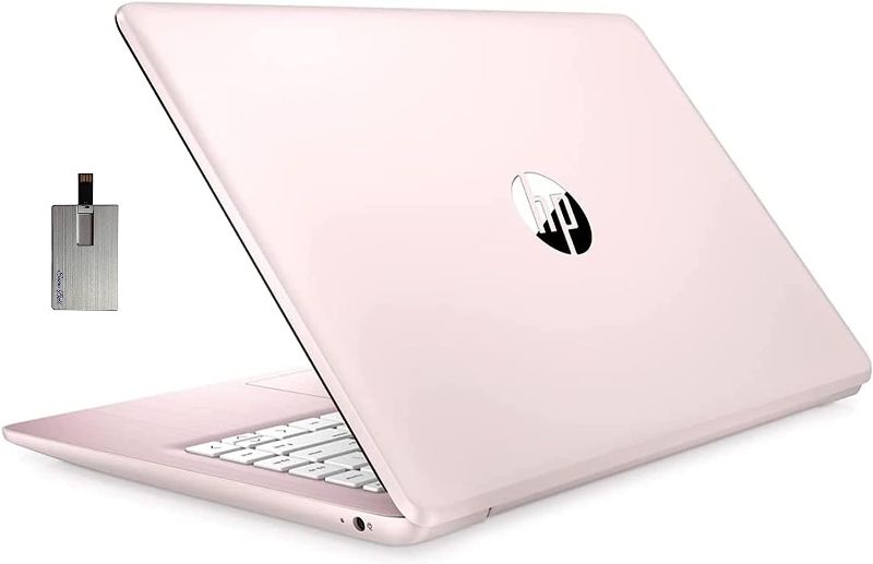 Photo 1 of *READ NOTES*2021 HP Stream 14" HD SVA Laptop Computer, Intel Celeron N4000 Processor, 4GB RAM, 64GB eMMC flash memory, Intel UHD Graphics 600, 1-Year Office, Bluetooth, Win 10S, Rose Pink, 128GB SnowBell USB Card
