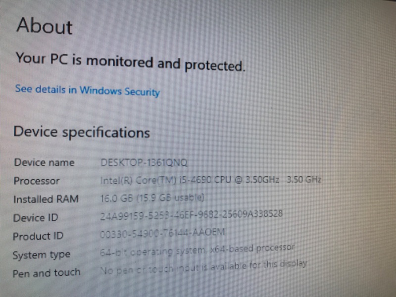 Photo 7 of SEE NOTES**HP EliteDesk 800 G1 SFF High Performance Business Desktop Computer, Intel Quad Core i5-4590 upto 3.7GHz, 16GB RAM, 1TB HDD, 256GB SSD (boot), DVD, WiFi, Windows 10 Professional (Renewed) HP Desktop