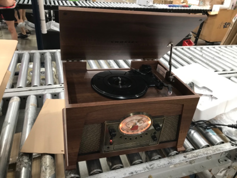 Photo 2 of SEE NOTES**Crosley CR7015A-WA Medley 3-Speed Vinyl Record Player Turntable with Bluetooth, AM/FM Radio, CD Player, Cassette Deck, and Aux-in, Walnut