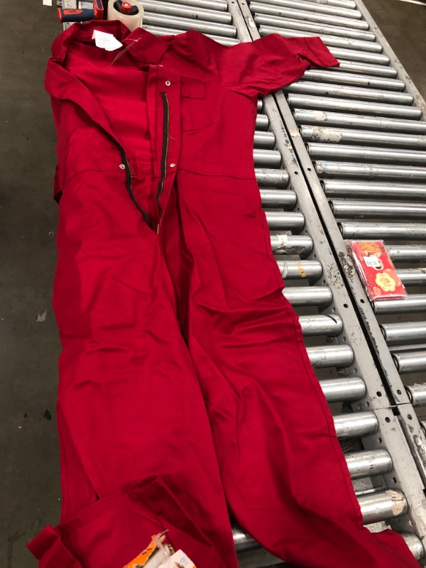 Photo 2 of Chicago Protective Apparel 605-FRC-R-2XL FR Cotton Coverall, XX-Large, Red