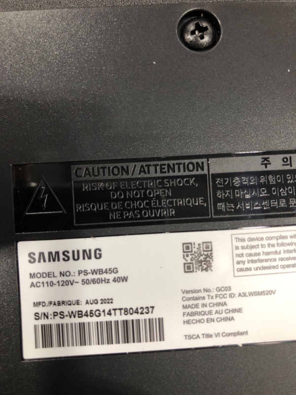 Photo 2 of SAMSUNG HW-B450 2.1ch Soundbar w/Dolby Audio, Subwoofer Included, Bass Boosted, Wireless Bluetooth TV Connection, Adaptive Sound Lite, Game Mode (Newest Model) HW-B450 Soundbar