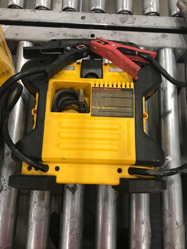 Photo 1 of DEWALT DXAEJ14 Digital Portable Power Station Jump Starter: 1400 Peak/700 Instant Amps, 120 PSI Digital Air Compressor, 3.1A USB Ports, Battery Clamps , Yellow