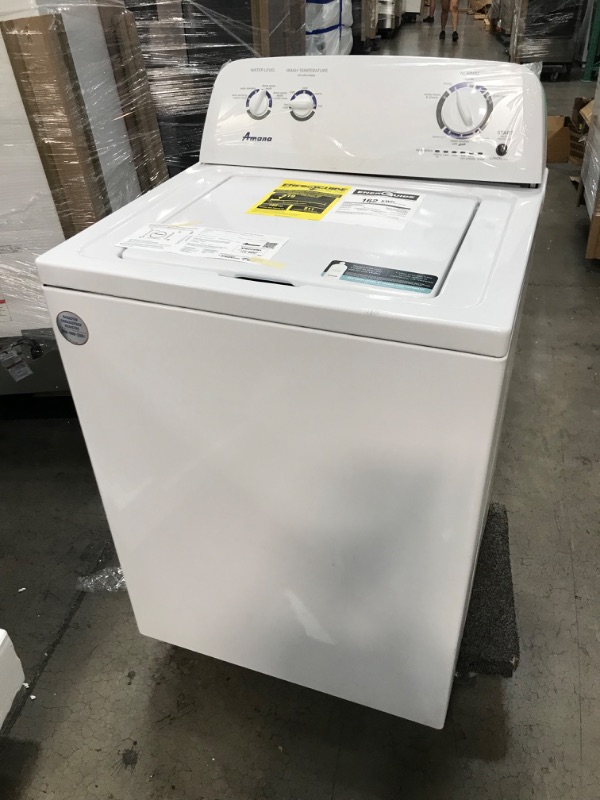 Photo 3 of (PARTY ONLY)SEE PICS FOR DAMAGES Electric Amana 3.5-cu ft Agitator Top-Load Washer (White)