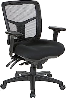 Photo 1 of Office Star ProGrid Breathable Mesh Manager's Office Chair with Adjustable Seat Height, Multi-Function Tilt Control and Seat Slider, Mid Back, Coal FreeFlex Fabric
