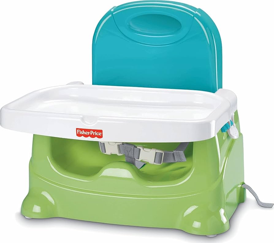 Photo 1 of *MISSING TRAY* Fisher-Price Portable Toddler Booster Seat, Healthy Care, Travel Dining Chair with Dishwasher Safe Tray, Green