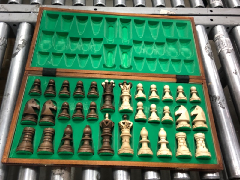 Photo 2 of Beautiful Handcrafted Wooden Chess Set with Wooden Board and Handcrafted Chess Pieces - Gift idea Products (21" (55 cm))