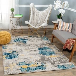 Photo 1 of Transitional Distressed Modern Cream 5 X7 Area Rug
