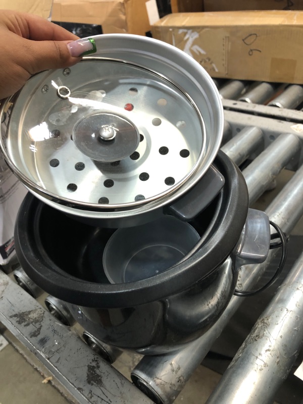 Photo 1 of 6-Cup Black Rice Cooker with Removable Steam Tray