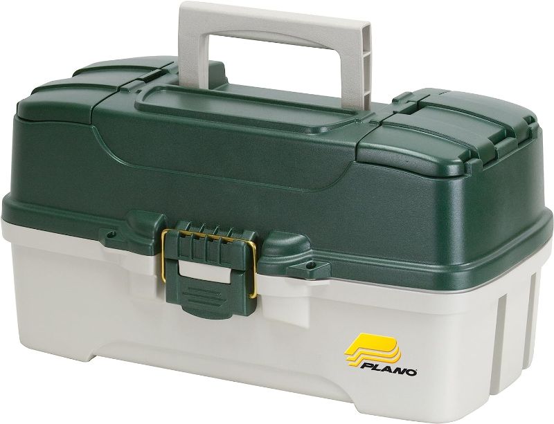 Photo 1 of ackle Box with Dual Top Access, Dark Green Metallic/Off White, Premium Tackle Storage