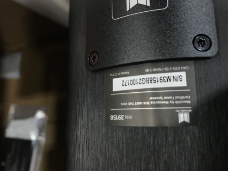 Photo 1 of Monolith THX-460T THX Ultra Certified Tower Speaker, High Excursion Woofers, Cloth Dome Midrange, Silk Dome Tweeter, High Density Fiberboard (139158)
