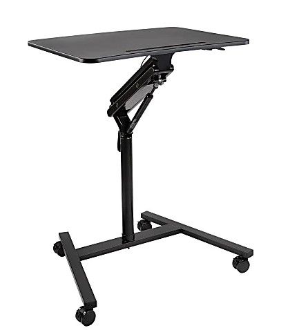 Photo 1 of Mount-It! MI-7969 Height-Adjustable Rolling Sit-Stand Workstation, Black
