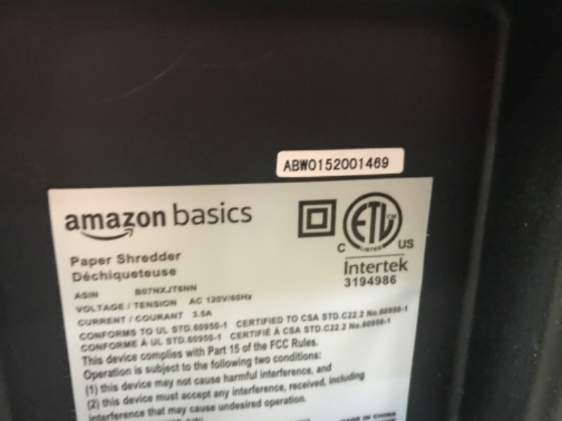 Photo 3 of Amazon Basics 150-Sheet Autofeed Micro-Cut Paper Shredder 150 Sheet Shredder