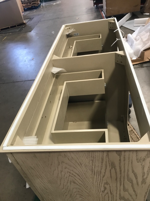 Photo 3 of *INCOMPLETE* Helena 60-in Sandstorm Undermount Double Sink Bathroom Vanity with Calacatta Engineered Marble Top
