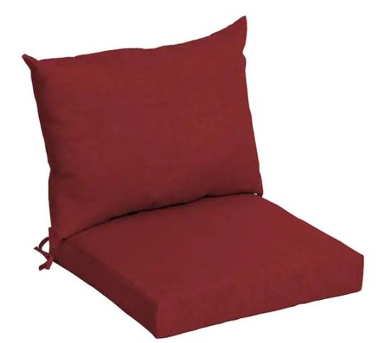 Photo 1 of 21 in. x 21 in. Ruby Red Leala Outdoor Dining Chair Cushion
