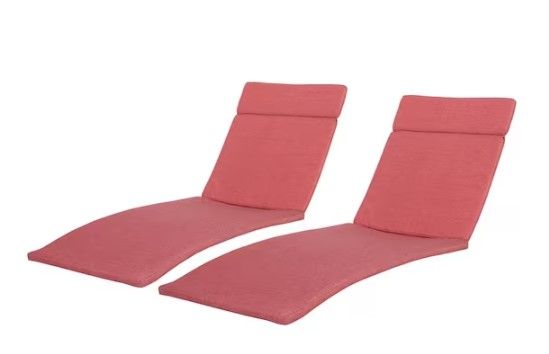 Photo 1 of *MISSING COVERS* Salem Red Deep Seating Outdoor Chaise Lounge Cushion (2-Pack)
