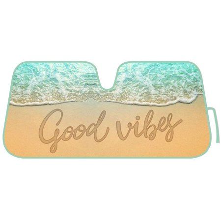 Photo 1 of BDK Good Vibes Beach - Front Windshield Sun Shade-Accordion Folding Auto Sunshade for Car Truck SUV-Blocks UV Rays Sun Visor Protector-Keep Your Vehic
