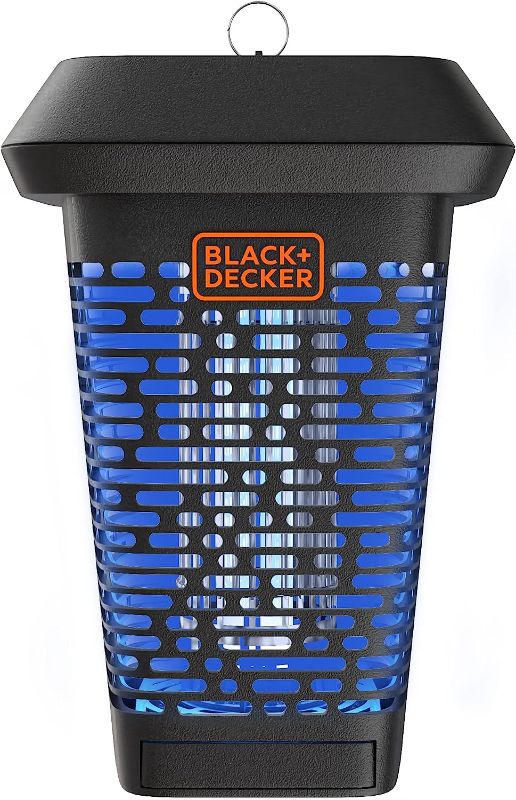 Photo 1 of BLACK+DECKER Bug Zapper, Electric UV Insect Catcher & Killer for Flies, Mosquitoes, Gnats & Other Small to Large Flying Pests, 1 Acre Outdoor...
