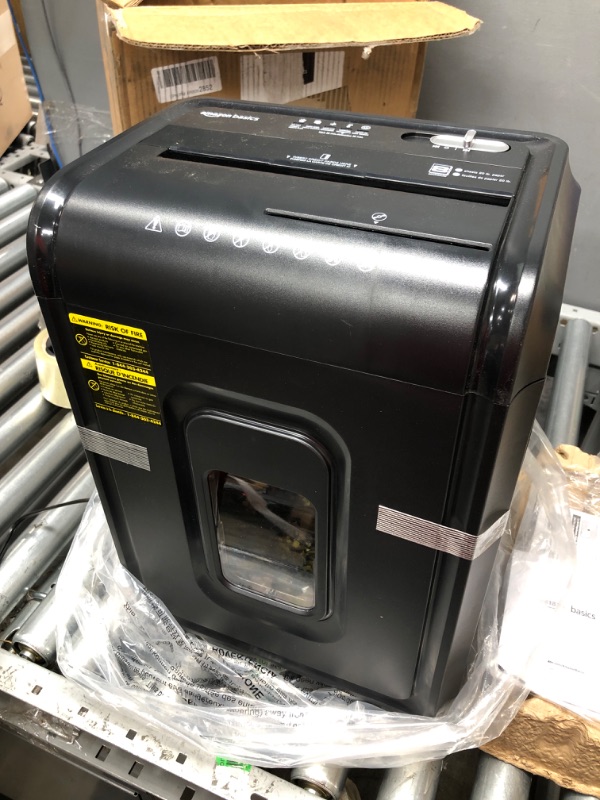Photo 1 of Amazon Basics 8-Sheet High-Security Micro-Cut Shredder with Pullout Basket 8 Sheet Shredder
