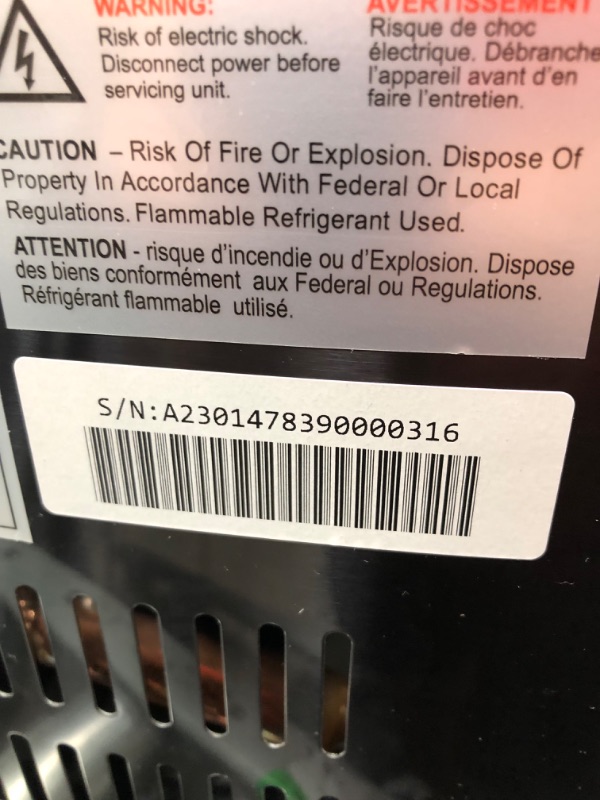 Photo 4 of (PARTS ONLY - NON-FUCTIONAL)*** Frigidaire EFIC237 Countertop Crunchy Chewable Nugget Ice Maker, 44lbs per day, Auto Self Cleaning, Black Stainless