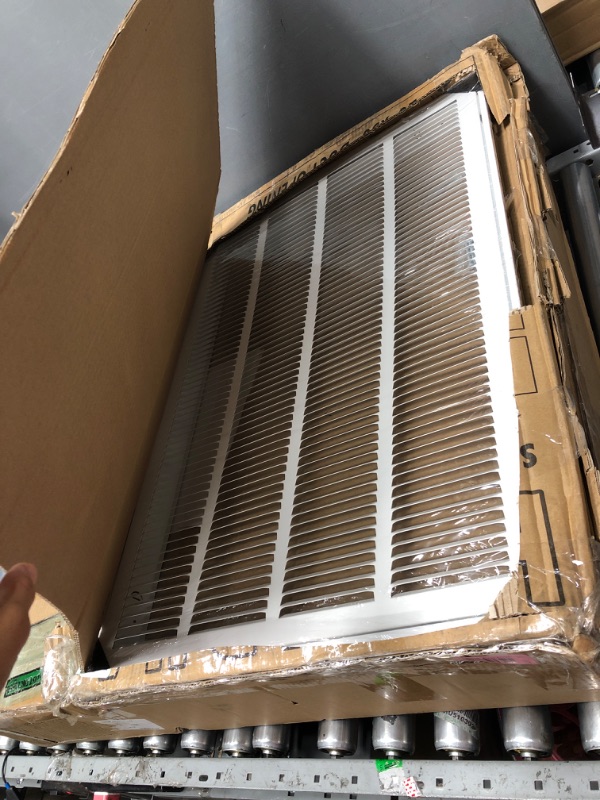 Photo 1 of 20"W x 30"H [Duct Opening Measurements] Steel Return Air Filter Grille [Removable Door] for 1-inch Filters | Vent Cover Grill, White | Outer Dimensions: 22 5/8"W X 32 5/8"H for 20x30 Duct Opening Duct Opening style: 20 Inchx30 Inch