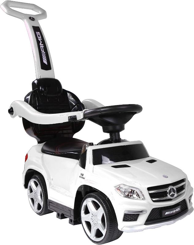 Photo 1 of **MISSING COMPONENTS**
Best Ride-On Cars Baby Toddler 4-in-1 Mercedes Push Car Stroller w/ Led Lights for Ages 1-3, White
