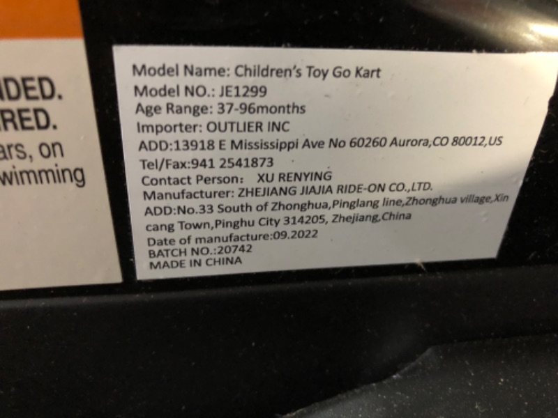 Photo 6 of * item incomplete * missing seat other parts * 
ELEMARA Electric Go Kart for Kids, 12V 2WD Battery Powered Ride On Cars with Parent Remote Control for Boys Girls,