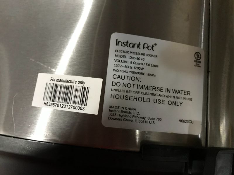 Photo 5 of ***DAMAGED - UNTESTED - SEE NOTES***
MasterChef Electric Pressure Cooker 10 in 1 Instapot