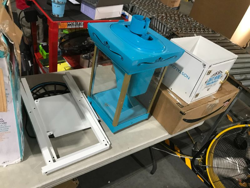 Photo 1 of ***UNTESTED*** Nostalgia Snow Cone Cart, 48-Inch, White/Aqua