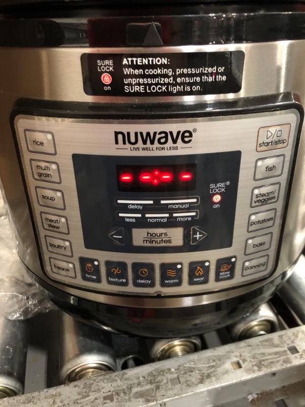 Photo 4 of ***TESTED/ POWERS ON***NUWAVE Nutri-Pot 6-Quart Digital Pressure Cooker with Sure-Lock Safety System; Dishwasher-Safe Non-Stick Inner Pot; 11 Pre-Programmed Presets; Detachable Pressure Pot Lid for Easy Cleaning; (6-Quart)