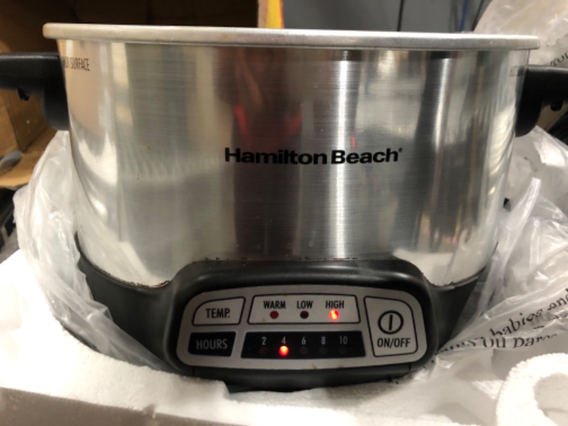 Photo 3 of ***TESTED/ POWERS ON***Crockpot 6 Quart Slow Cooker with Auto Warm Setting and Programmable Controls, Stainless Steel