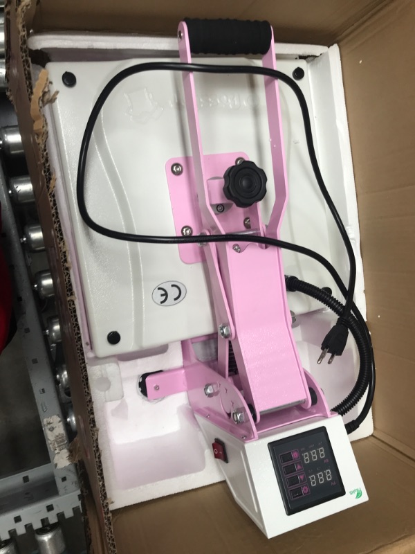 Photo 4 of ***Parts Only***O BOSSTOP Upgrade Clamshell Heat Press 15x15,DIY Digital Industrial-Quality Sublimation Heat Press Machine for T- Shirt Printing,Rhinestone HTV Vinyl Heat Press for Home Use,Businessman(CE/ROHS,Pink) nice 1