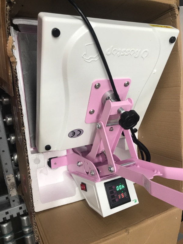 Photo 2 of ***TESTED/ POWERS ON***O BOSSTOP Upgrade Clamshell Heat Press 15x15,DIY Digital Industrial-Quality Sublimation Heat Press Machine for T- Shirt Printing,Rhinestone HTV Vinyl Heat Press for Home Use,Businessman(CE/ROHS,Pink) nice 1