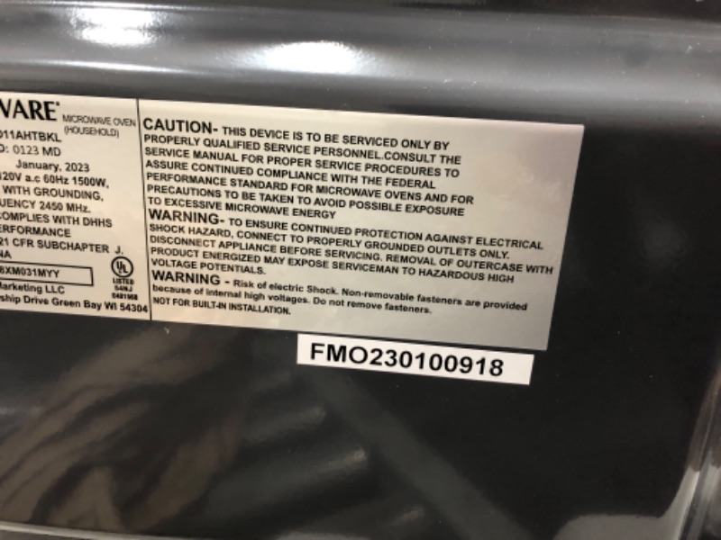 Photo 5 of ***TESTED/ POWERS ON***TOSHIBA EM131A5C-SS Countertop Microwave Oven, 1.2 Cu Ft with 12.4" Turntable, Smart Humidity Sensor with 12 Auto Menus, Mute Function & ECO Mode, Easy Clean Interior, Stainless Steel & 1100W Silver Microwave Oven