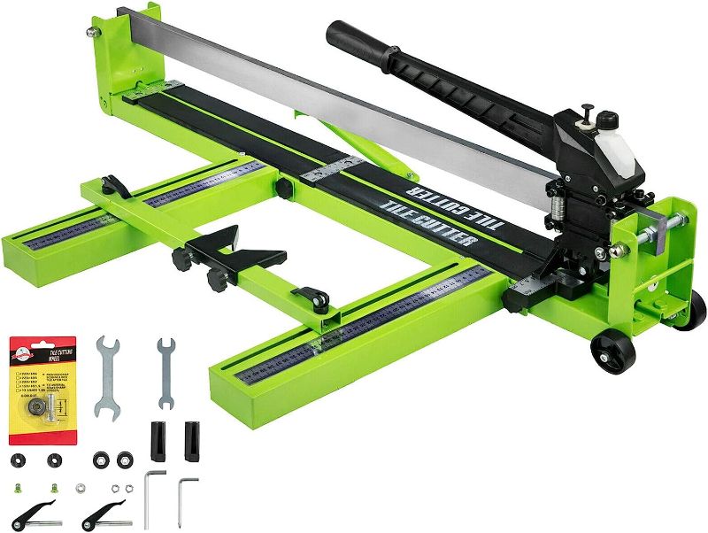Photo 1 of VEVOR Tile Cutter 31.5 Inch Manual Tile Cutter 1.4 Inch Tile Cutting Machine Ceramic Porcelain Tile Cutter w/Laser Guide All-Steel Frame and Bonus Spare Cutter Wheels Tile Cutter Hand Tool