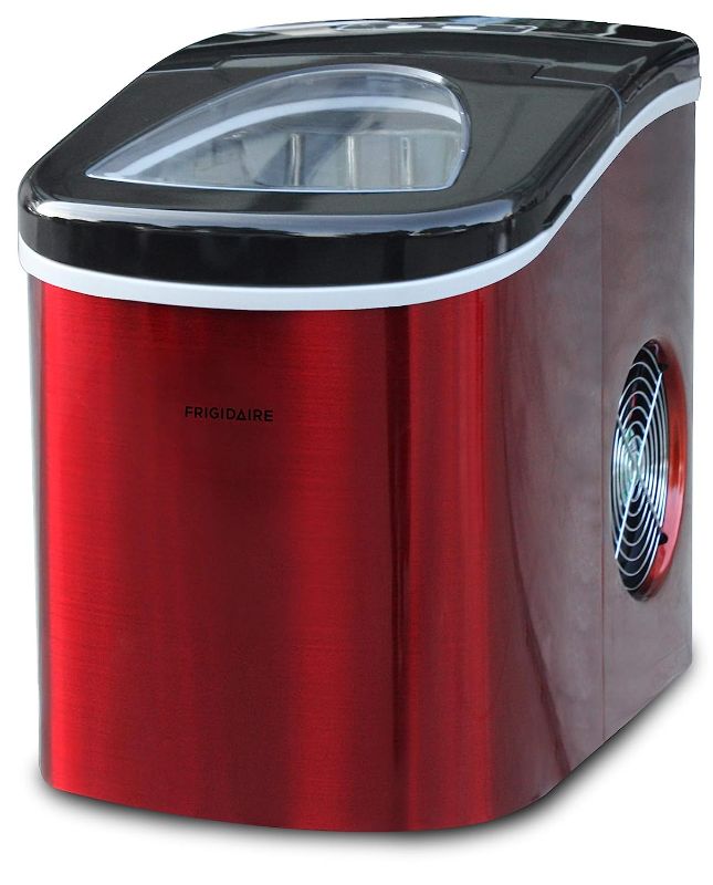 Photo 1 of **FOR PARTS OR REPAIR**
Frigidaire EFIC117-SSRED-COM Stainless Steel Ice Maker, 26lb per day, RED STAINLESS