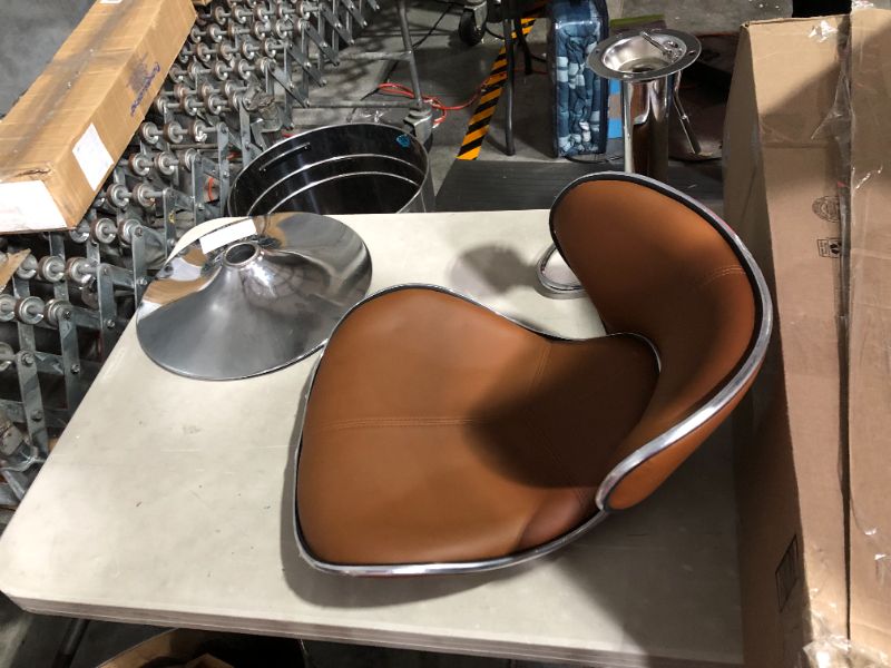 Photo 1 of ***MISSING PARTS - SEE NOTES***
Roundhill Furniture Masaccio Cushioned Leatherette Upholstery Airlift Adjustable Swivel Barstool with Chrome Base, Set of 1