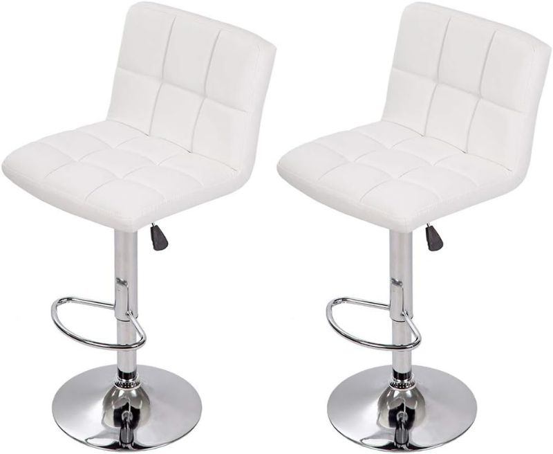 Photo 1 of ***********WHITE NOT BLACK***********BestOffice Bar Stools Barstools Bar Chairs Heigh Adjustable Swivel Stool with Back Set of 2 PU Leather Kitchen Counter Stools Dining Chairs