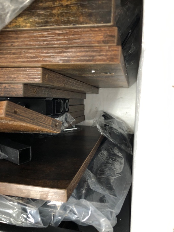 Photo 1 of  HOOBRO End Table Set of 2, Recliner Side Table with 2 Drawer and Open Shelf, Narrow Nightstand for Small Space, in Living Room, Bedroom, Wood Look Accent Table, Rustic Brown and Black BF54BZP201G1
