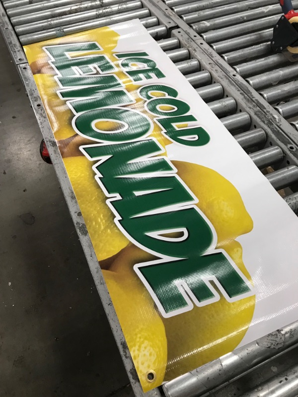 Photo 2 of 72" Lemonade 1 Banner Sign lemonaid ice Cold Fresh Homemade Drinks Food 24''x72"